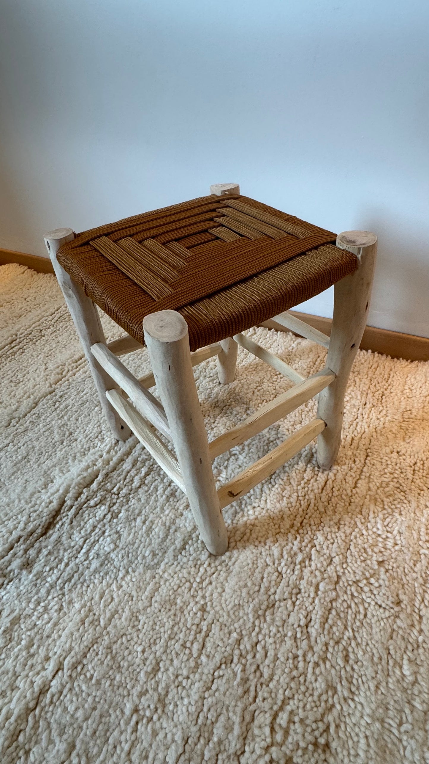 Tabouret marocain tressé MARRON