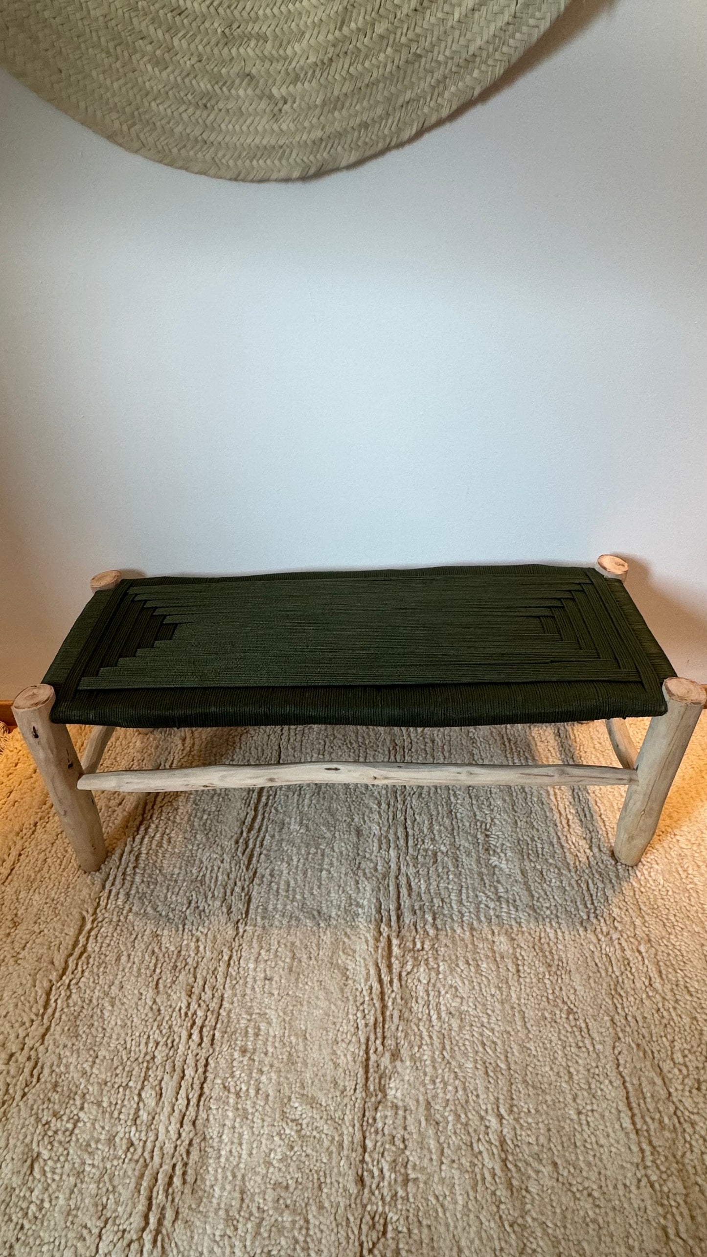 Banc marocain tressé OLIVE