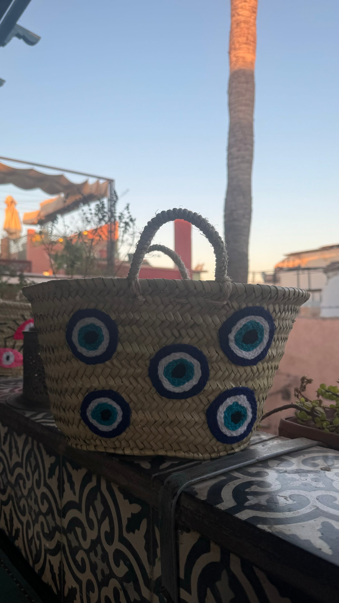 Mini panier oeil bleu