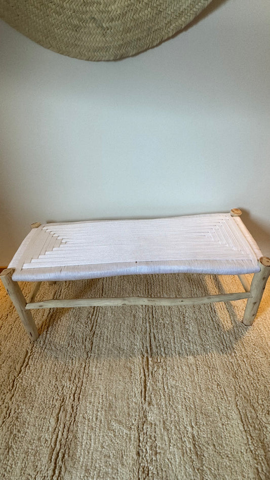 Banc marocain tressé BLANC