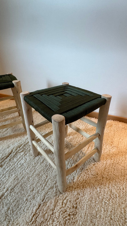 Tabouret marocain tressé OLIVE