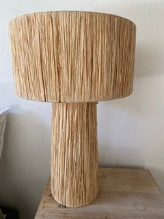 Lampe de chevet en raphia