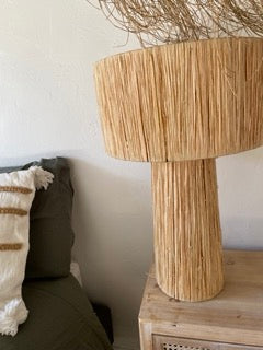 Lampe de chevet en raphia