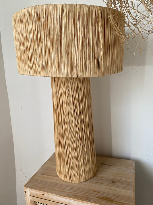 Grande Lampe de chevet en raphia