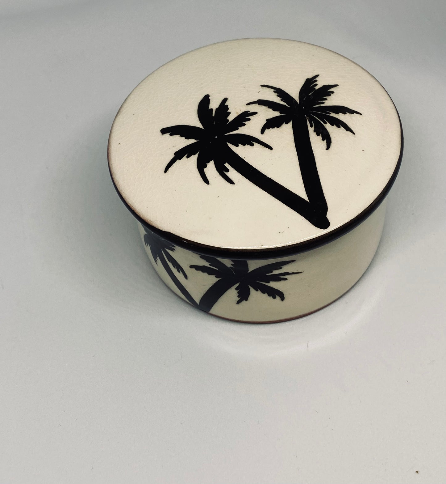 Boîte ronde palmier